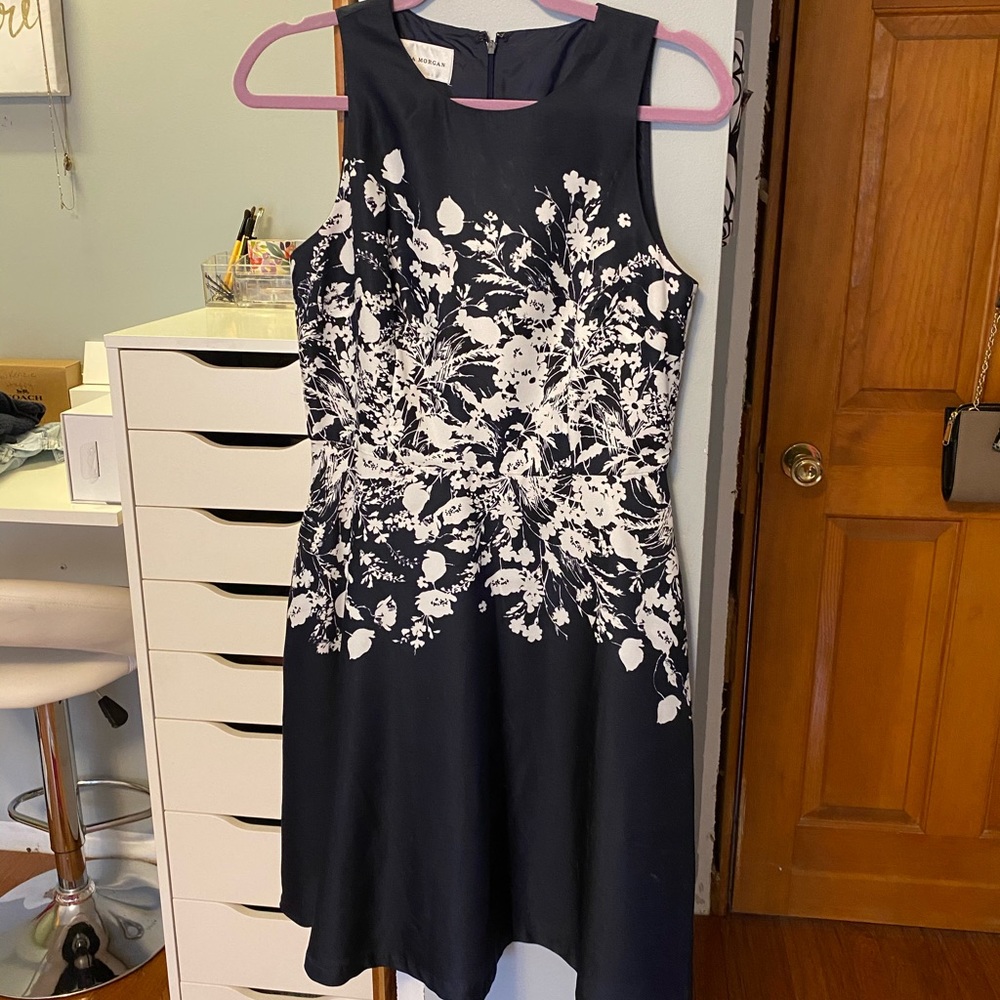 Blue with white flowers dress